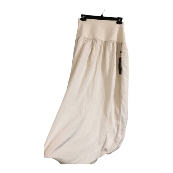 Cream puffy balloon bubble hem knit waist midi skirt size medium new - Picture 11 of 15